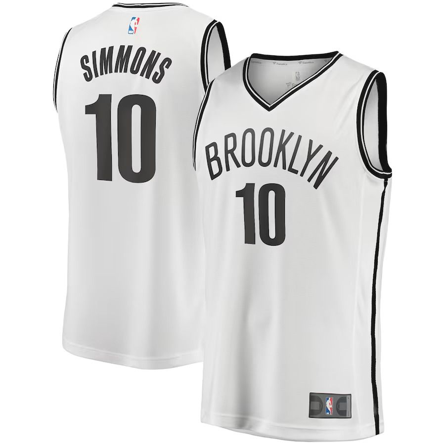 Men Brooklyn Nets 10 Ben Simmons Fanatics Branded White 2022-23 Fast Break Replica NBA Jersey